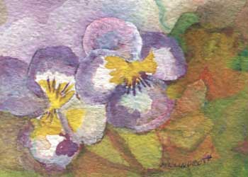 "Pansies" by Mary Lou Lindroth, Rockton IL - Watercolor - SOLD